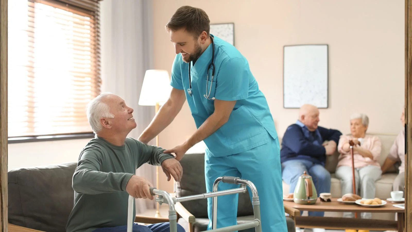 Old man with walker