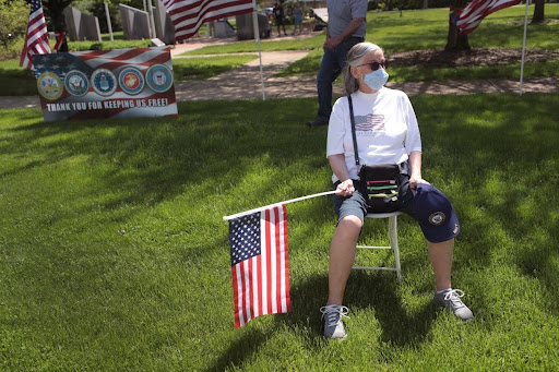 Seniors enjoying a Memorial Day outdoor family gathering
